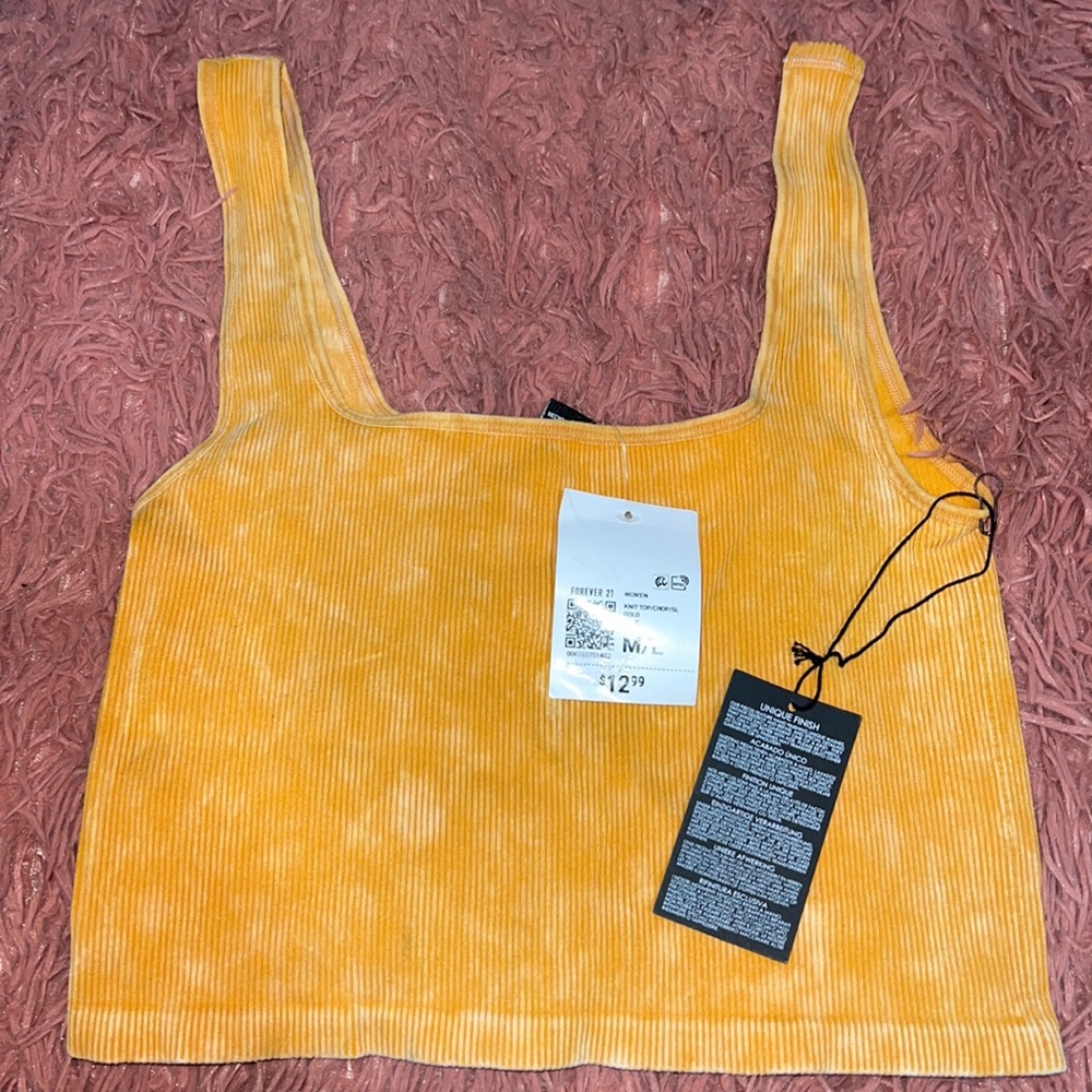 Yellow cropped tube top - forever 21